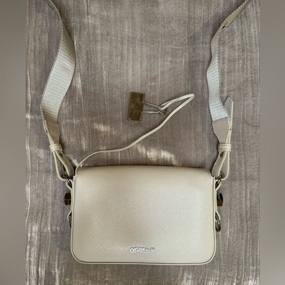 Off-White White & Black Mini Diag Flap Bag - Picture 5 of 6